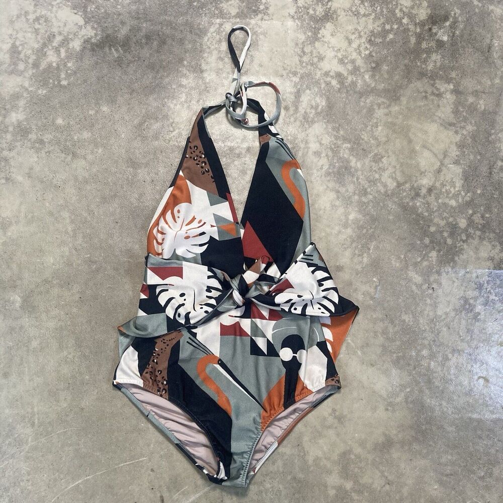 Adriana Degreas‎ Bathingsuit Womens Small Tropical Printed One Piece Colorful